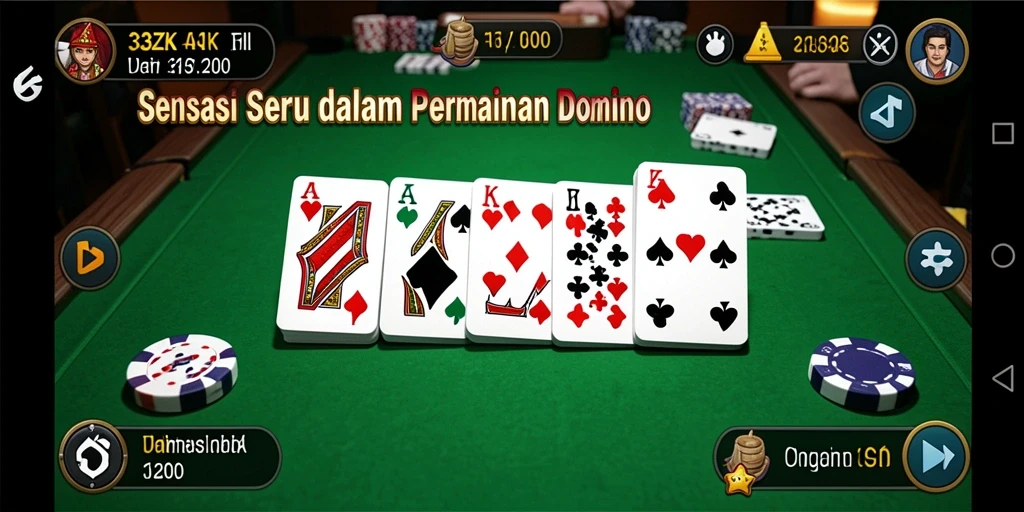 Tampilan gameplay seru dalam permainan Domino 33ZK.