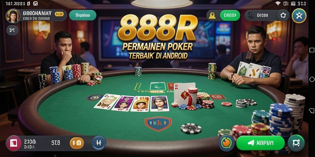 Tampilan gameplay seru di 888R dengan momen penting permainan Poker.