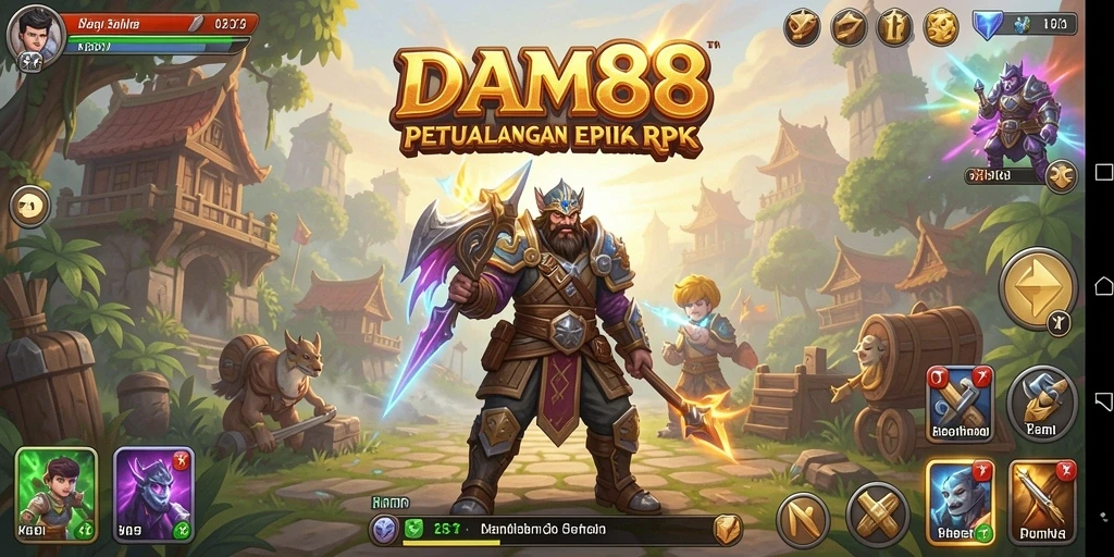 Screenshot gameplay DAM88 menampilkan pertarungan seru dalam dunia RPG.