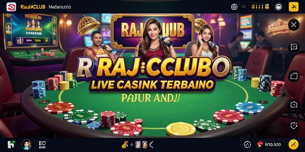 Tampilan permainan Live Casino yang mendebarkan di RAJACLUB.