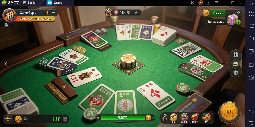Tampilan gameplay seru di SPY77 yang menampilkan duel Gaple.