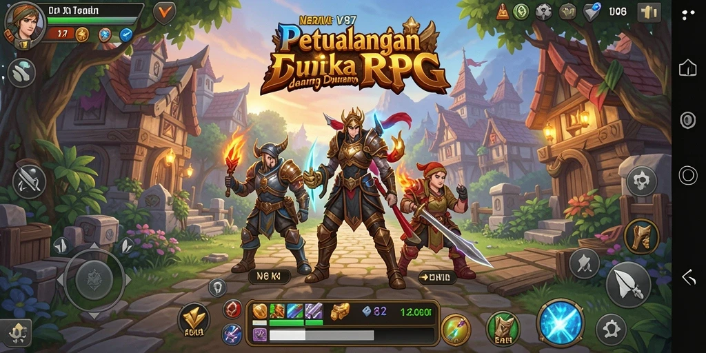 Tampilan gameplay V87 yang menampilkan pertarungan seru dan karakter yang dinamis.